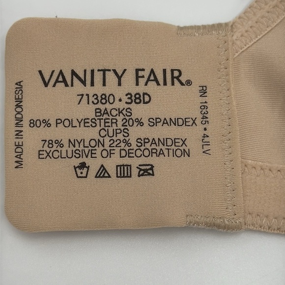 NWT Vanity Fair Wire-Free Bra – Nude, Size 38D - Picture 10 of 10